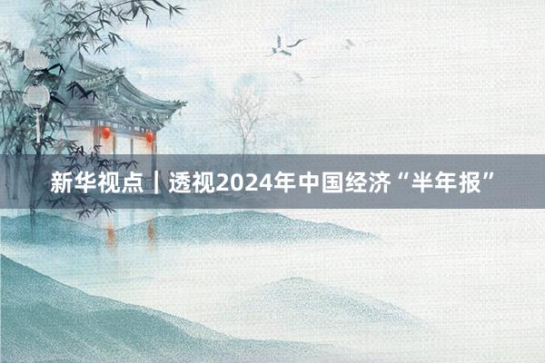 新华视点｜透视2024年中国经济“半年报”